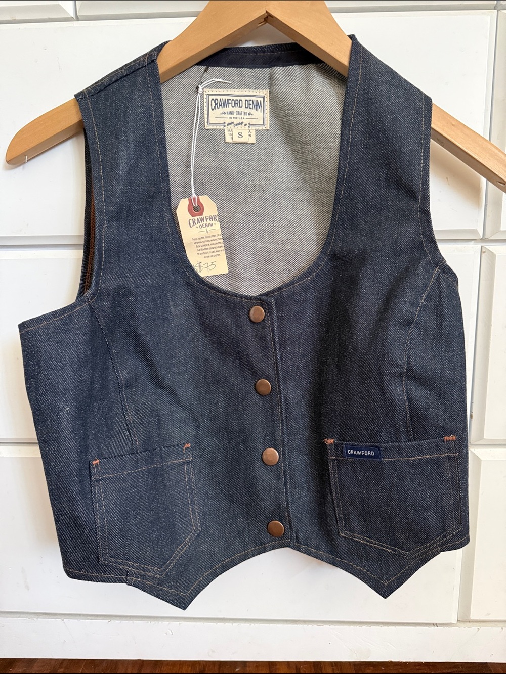 Dark Blue Womens Denim Vest